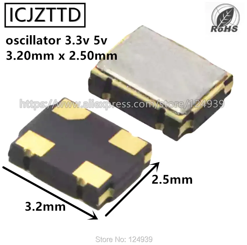10 шт. Оригинал 3225 4P OSC 3 2*2 5 2x2 мм 4 контакта МГц 12 16 20 24 25 26 000 м|Индукторы| |