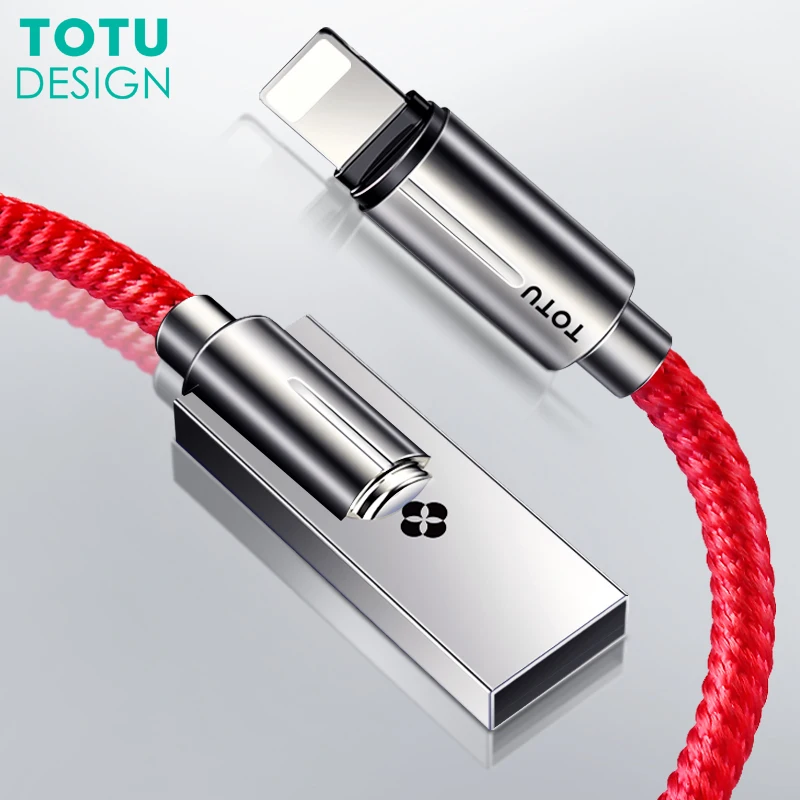 TOTU USB цинковый сплав кабель для быстрой зарядки для iPhone 5 5S SE кабель для IPad мобильный телефон кабель для iPhone X 8 7 6