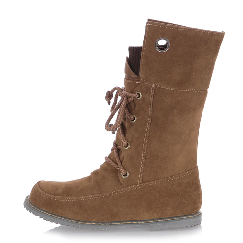 ZALAVOR/женские сапоги до середины икры на плоской подошве короткие с ремешком