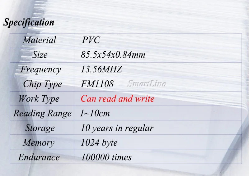 10 шт./лот ISO14443A 13,56 МГц MF S50 бесконтактная смарт-карта пассивного тестовая бирка RFID 0,8 мм Тонкая Пластиковая Карта из ПВХ Карточки контроля доступа