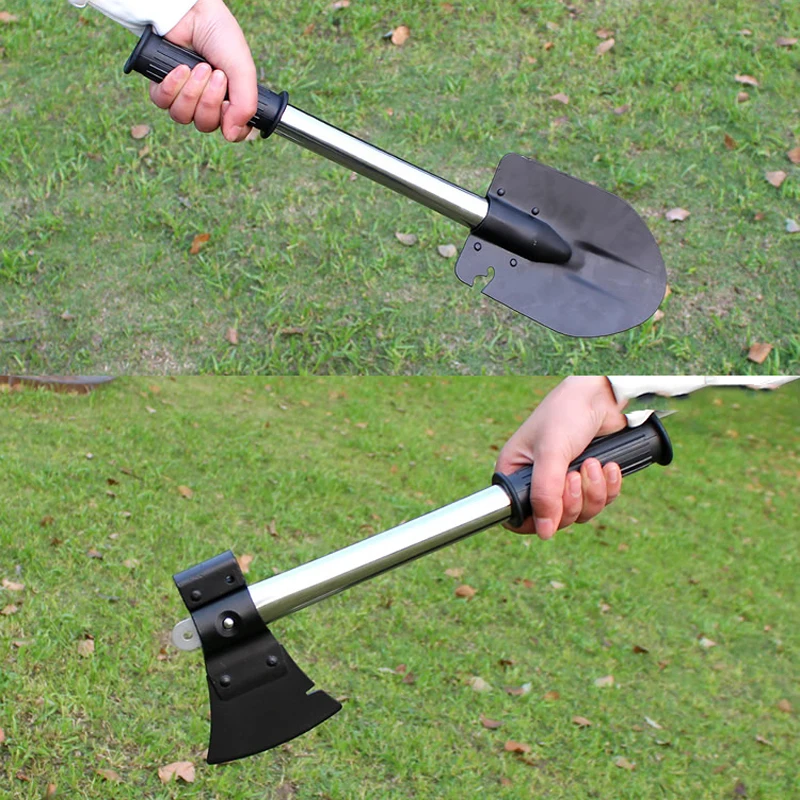 

4 In 1 Knife Saw Shovel Ax Fishing Tools Portable Folding Survival Spade Emergency Trowel Garden Camping Cleaning Accessories T4