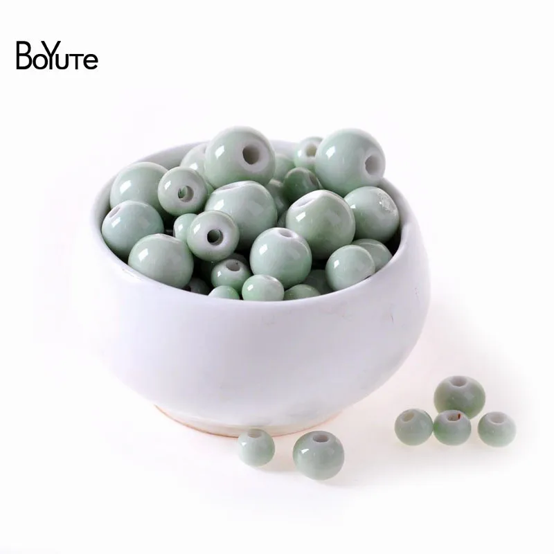 Beads 1 BoYuTe 50 шт 6 мм 8 мм 10 мм 12 мм 14 мм свободные бусины ручной работы Фарфоровые керамические бусины для изготовления ювелирных изделий - Цвет: Beads 1