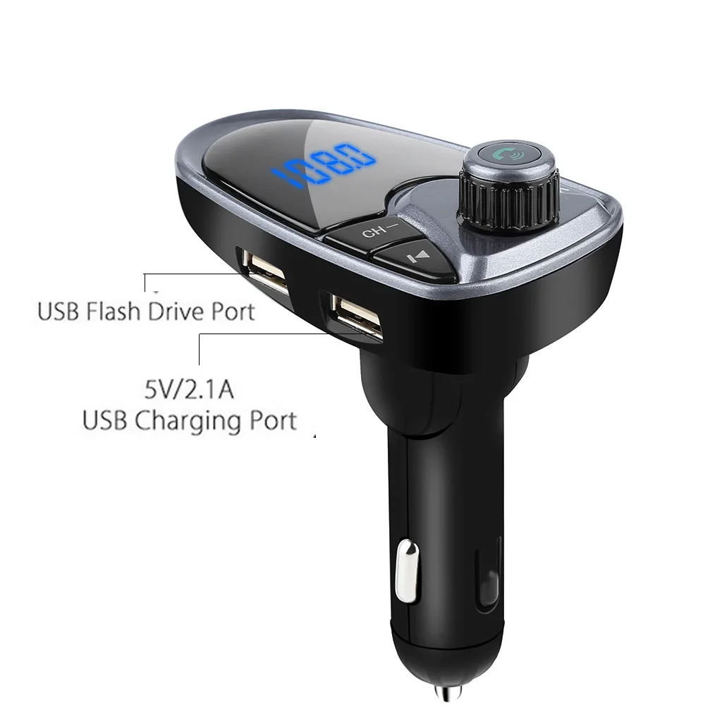 FM Bluetooth передатчик громкой связи модификатор автомобильный аудио-MP3-плеер Поддержка карты TF U диск AUX аудио вход