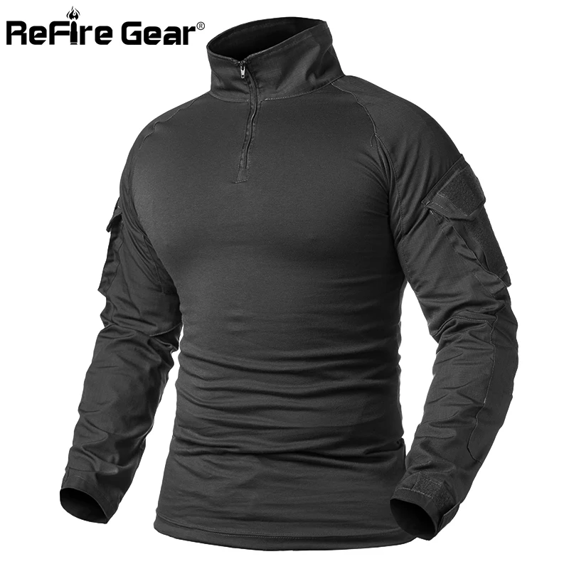 Мужская камуфляжная армейская футболка ReFire Gear тактическая с длинным рукавом