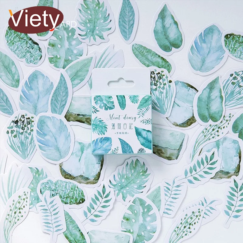 

45 pcs/lot Plants Green Leaves mini paper sticker decoration DIY ablum diary scrapbooking label sticker kawaii stationery
