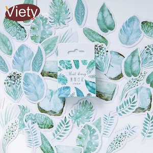 45 шт.лот, растения, зеленые листья, мини бумажная наклейка, украшение, сделай сам, дневник, скрапбукинг, наклейка, kawaii Канцтовары