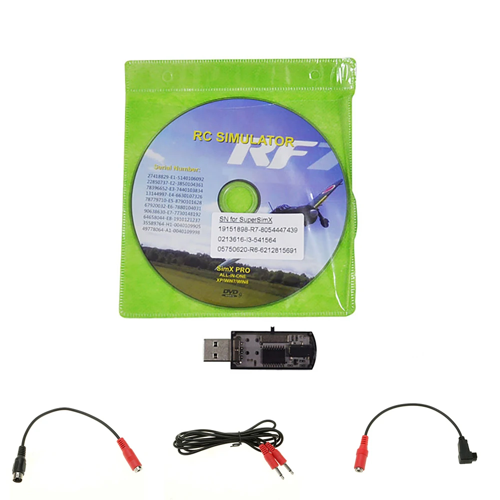 

New All 20in1 Flight Simulator Cable/USB Dongle for RC Helicopter Aeroplane Car