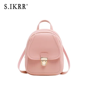 S.IKRR PU мини рюкзак для женщин водонепроницаемый новый бренд дизайнерская сумка через плечо женский рюкзак дорожные сумки однотонные Мини повседневные сумки
