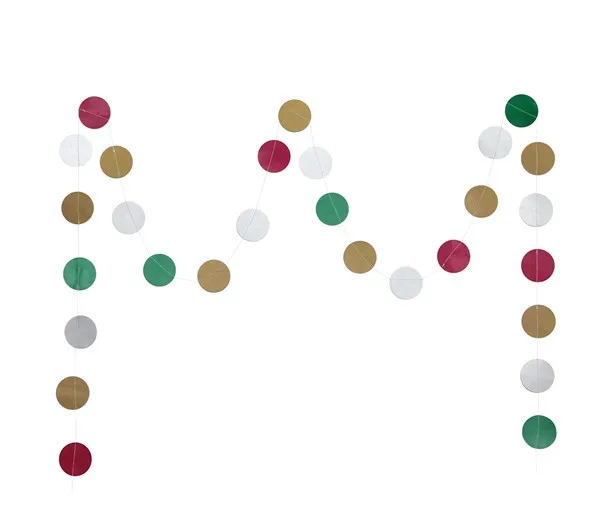 3.4m mixed color dot Гирлянда в виде кружочков в горошек звезда бумага Гарланд фестиваль Декор, фото, Реквизит Baby Shower Свадебные украшения для дня рождения Горячая Распродажа - Цвет: 3.4m mixed color dot