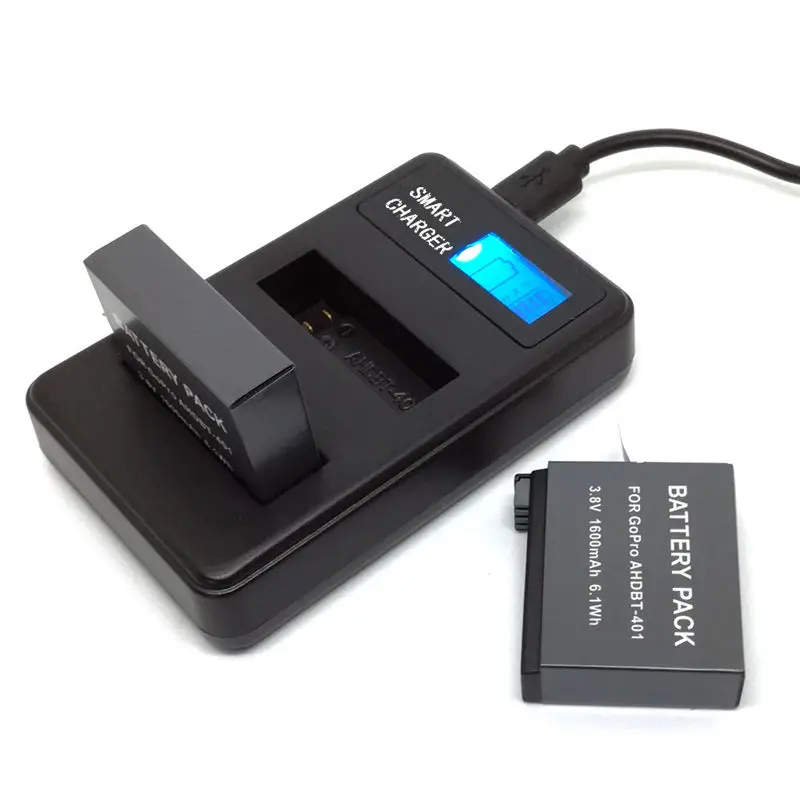 Для Ahdbt 401 Go Pro Hero4 батарея Usb ЖК дисплей двойной порт зарядное устройство для Hero 4 +