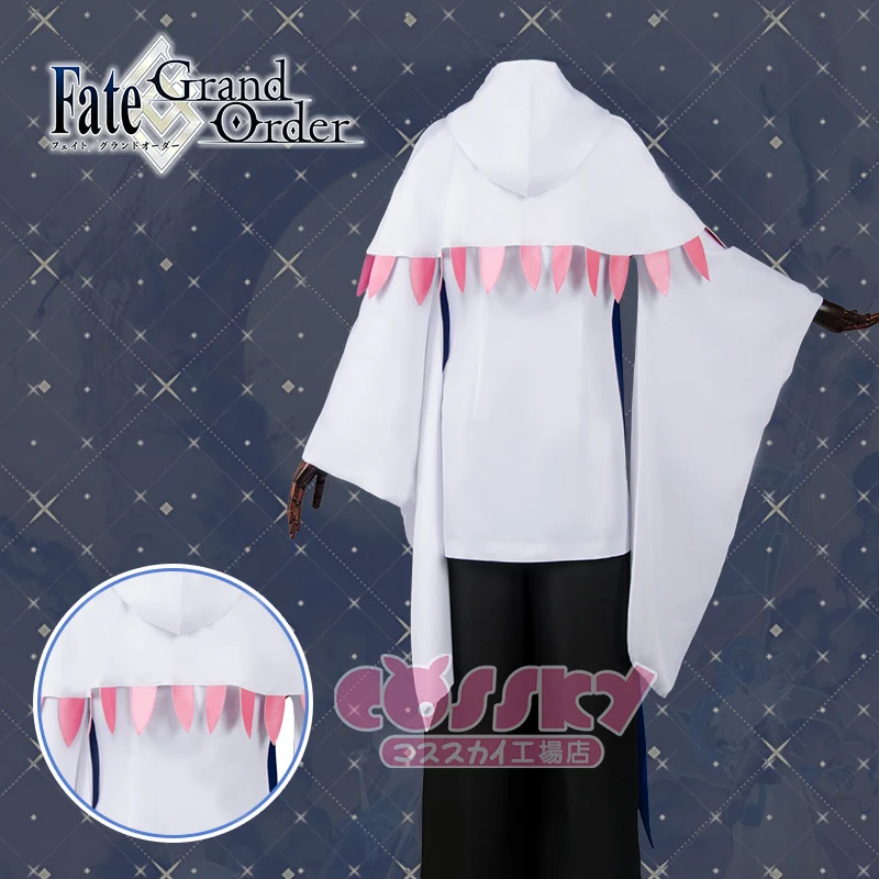 Аниме! Fate Grand Order Мерлин цветок волшебник форма мастера Косплей Костюм Кимоно