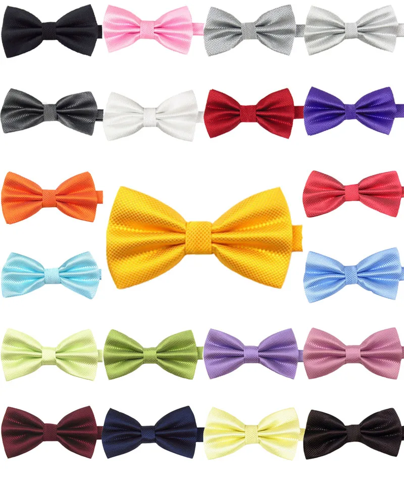 Лидер продаж мужской галстук бабочка из полиэстера регулируемый однотонные