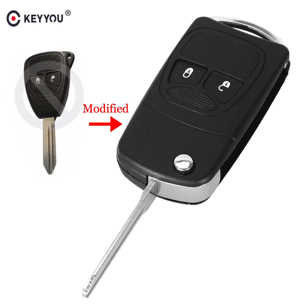 Складной чехол брелок KEYYOU для Chrysler Jeep Compass Wrangler Patriot|Ключ от авто| |