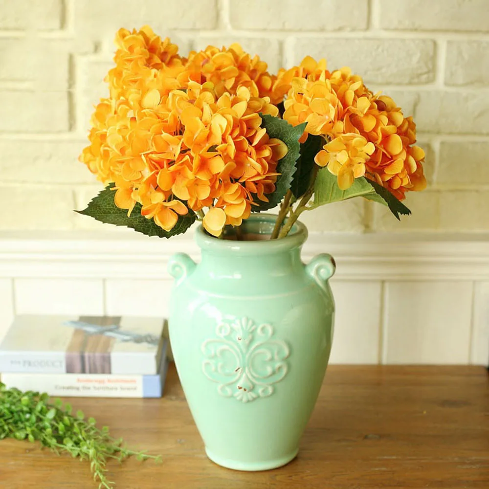 5 шт./партия Настоящее Сенсорное ИСКУССТВО ШЕЛК фиолетовый гортензия Свадебная