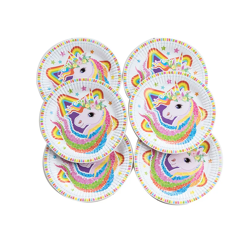 6 человек костюм Единорог Детские вечерние украшения детский душ с днем рождения