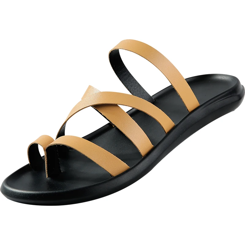 2019 мужские вьетнамки летние новые стильные кожаные мягкие туфли уличные пляжные