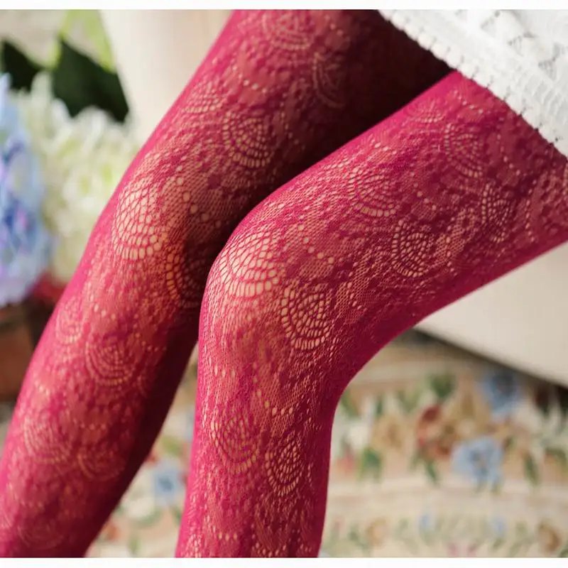 Женские сексуальные чулки Осенние Полые Колготки японские кружевные колготки