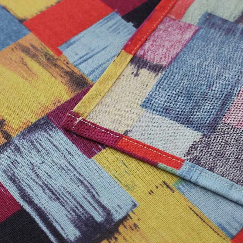 Красочная клетчатая Скатерть прямоугольная картина маслом граффити хлопковая