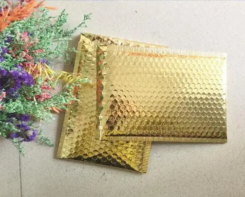 Gold metallic bubble mailer gold shipping evelopes 18*23cm envelope 50pcs | Дом и сад