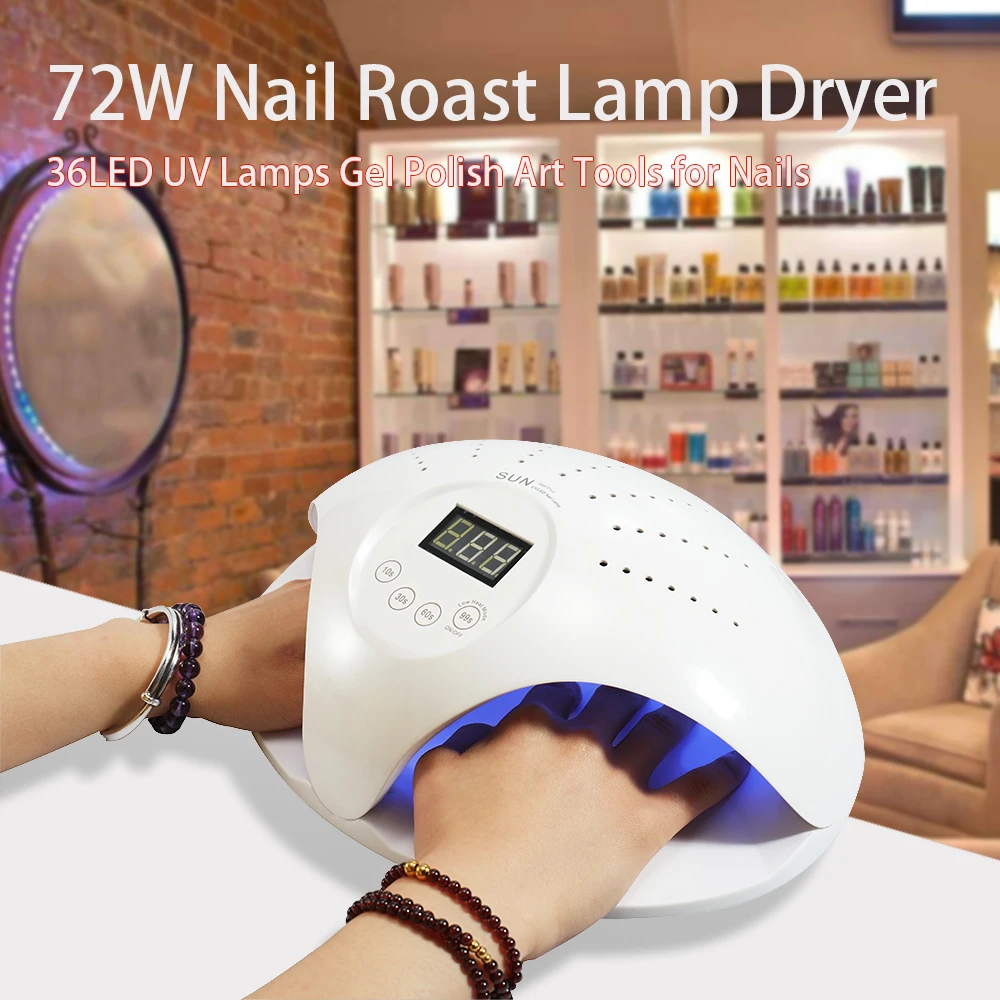 Защита от солнца 48W/72W фары для двойной СВЕТОДИОДНЫЙ УФ лампы сушилки ногтей