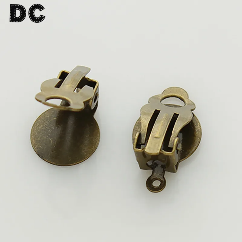 antique bronze DC 30 шт./лот, клипсы для ушей, аксессуары, золото, Rhodiun, античный бронзовый цвет, без проколов, клипсы для ушей, застежки с отверстием для изготовления ювелирных изделий своими руками - Цвет: antique bronze