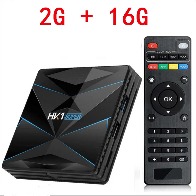 2G 16G TV BOX HK1 супер Android 9,0 ТВ приставка RK3318 Четырехъядерный 4G 64G USB 3,0 2,4G/5G wifi BT4.0 4K 3D Google Assistant медиаплеер телеприставка - Цвет: 2G 16G TV BOX