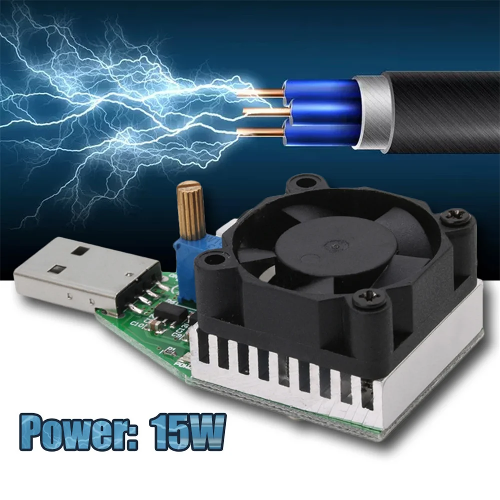 Регулируемая Постоянный ток Электронные нагрузки разрядник DC 3 7 13V USB 15 Вт
