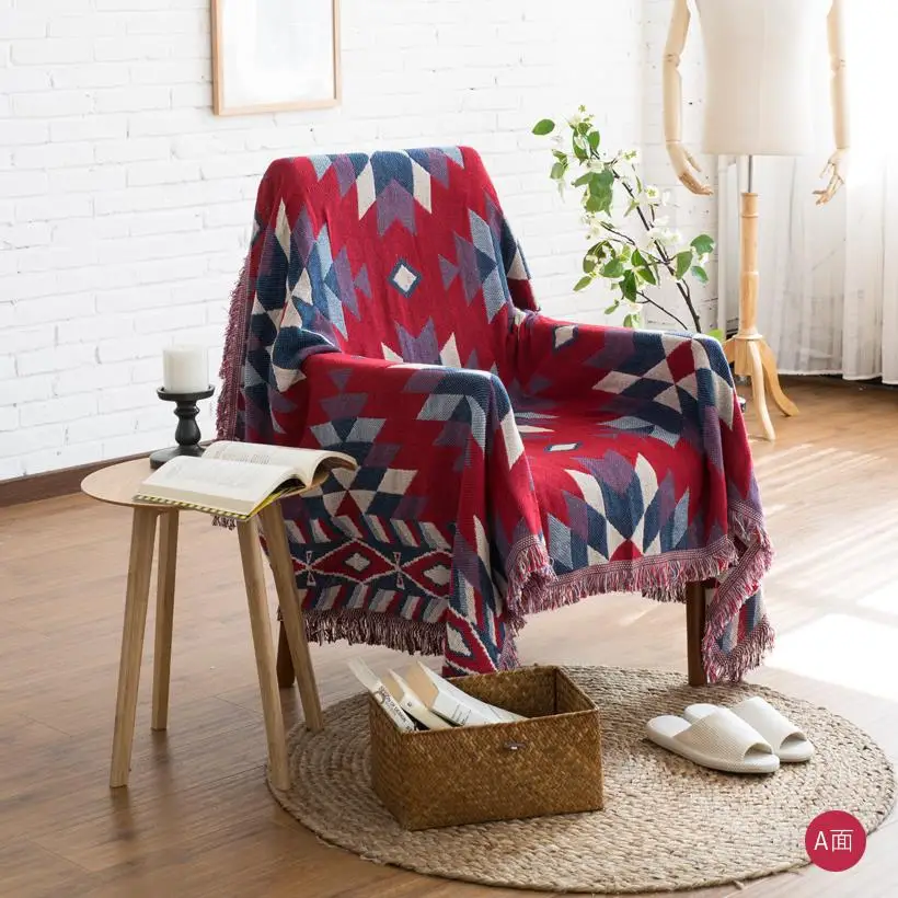 Килим 100% хлопок Богемия ковер экзотические геометрические постельные