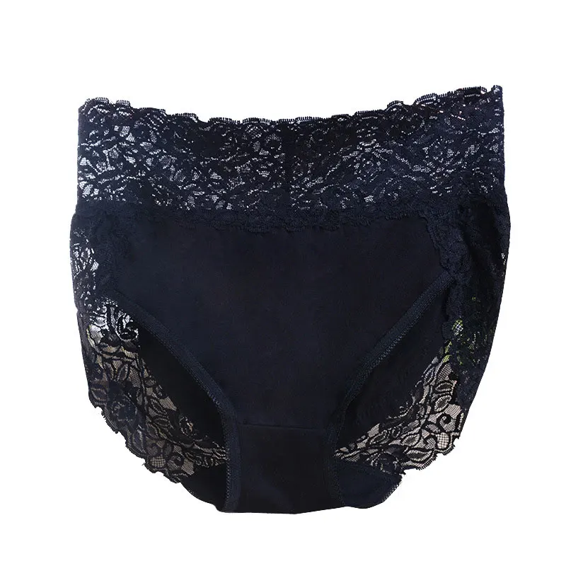 B Black Новое поступление Ropa Interior Femenina, кружевное сексуальное нижнее белье, трусы, женское нижнее белье размера плюс, женские трусики с высокой талией, трусы - Цвет: B Black