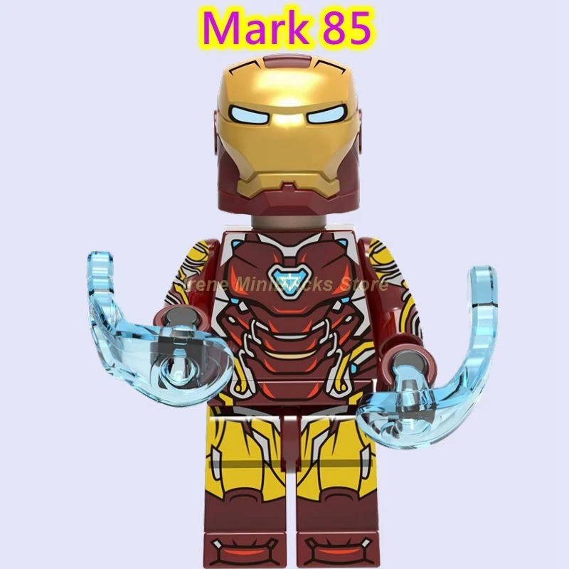 Mark 85 Тони Старк Железный человек Марк 85 эндшпиль Marvel мстители Супер Герои фигурки перец Железный человек строительные блоки кирпичи игрушки для детей - Цвет: Mark 85