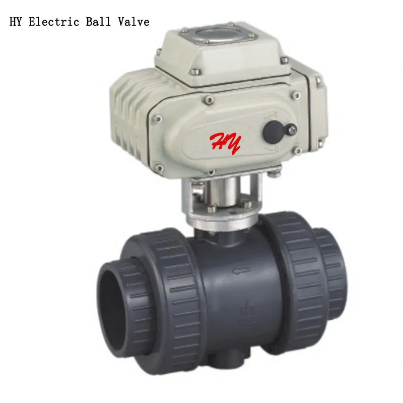 DN50 управление моторизованный НПВХ розетка шаровой клапан пластиковый