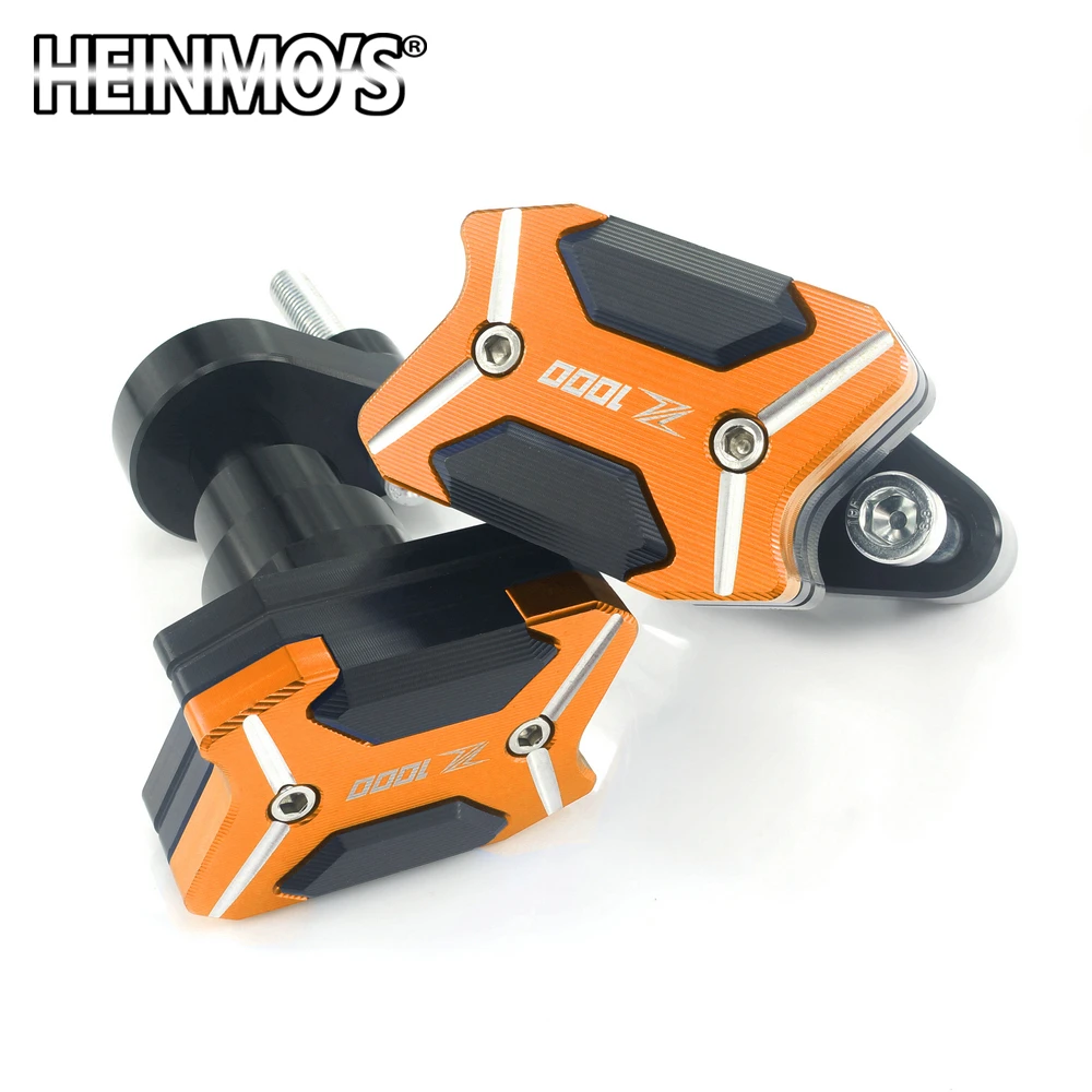 Оранжевый Для KAWASAKI Z1000 2010 2011 2012 2013 двигателя рамка Ползунки анти аварии колодки аксессуары для мотоцикла с ЧПУ Алюминий - Цвет: Оранжевый