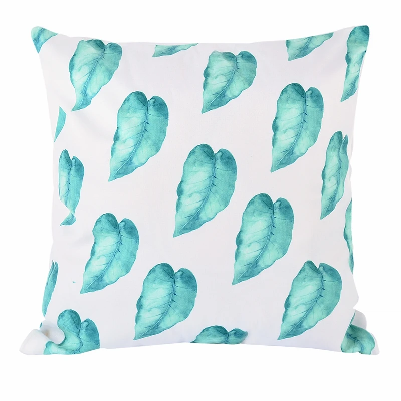 Hoomall Green Leaf Cushion Cover Decorative Pillows Decor Square Print For Living Room Waist | Дом и сад