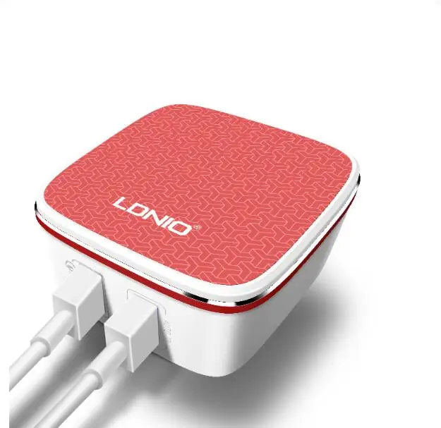 5 в 2.4A Универсальный USB LDNIO A2405-Q смарт-адаптер для путешествий настенный Портативный ЕС Великобритания США штекер для samsung Xiaomi 50 шт./партия