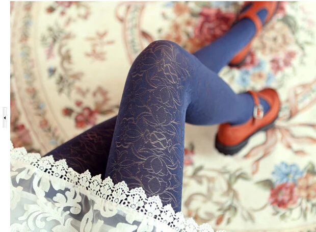 Пикантные винтажные кружевные колготки с татуировкой в виде тюльпана 10 парт/лот