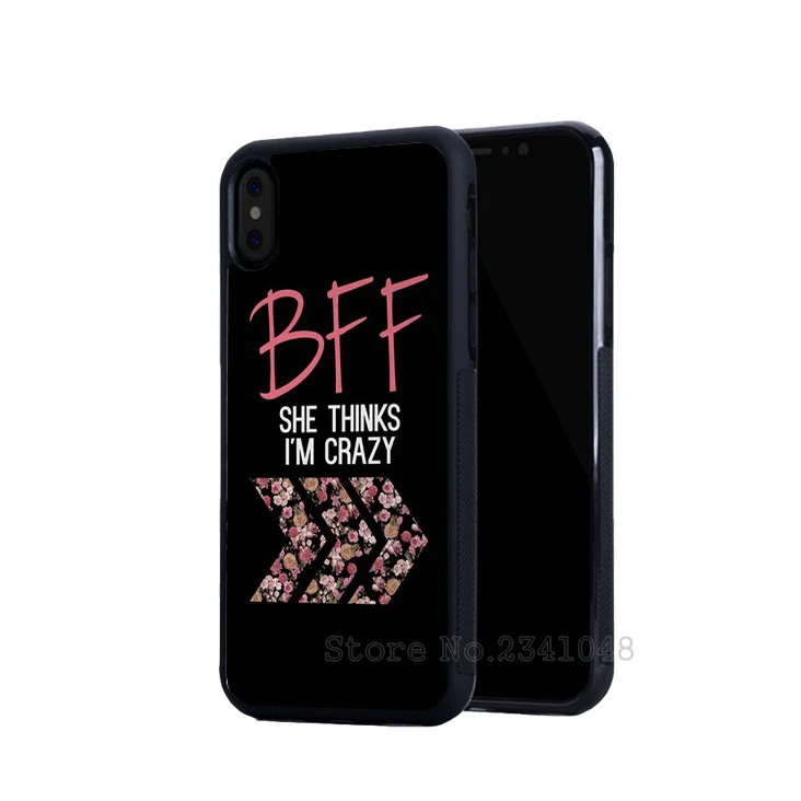 Силиконовые мягкие чехлы BFF с надписью best friends i am crazy foreve для телефонов iPhone 5s se 6 6s