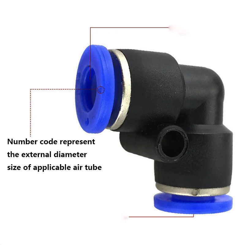 PV-06 пластиковый Воздушный Пневматический фитинг L тип локоть шланг 6 мм быстрая труба разъем УГЛОВАЯ труба соединение PV1/4