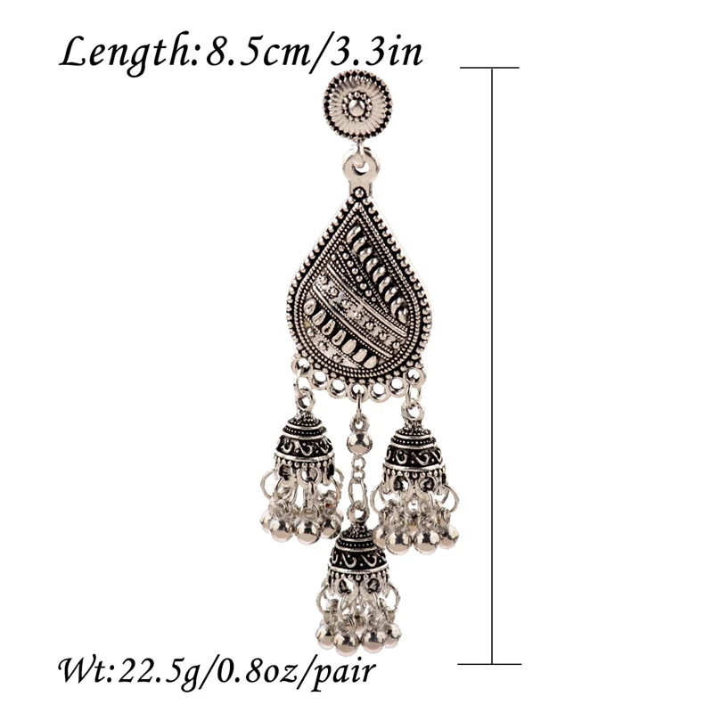 OIQUEI 2020 богемные индийские ювелирные изделия Jhumka маленькие колокольчики длинные