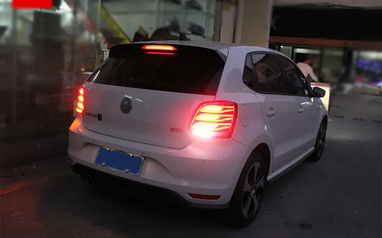 Светодиодный фонарь светильник s в сборе для VW Polo 2011- светодиодный задний фонарь стоп-сигнал заднего хода светильник беспроводной сзади Резервное копирование лампа DRL для хвостовой части автомобиля светильник s