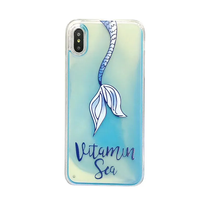 Модный динамичный Жидкий чехол для телефона с хвостом русалки для iPhone 6, 6s, 7, 8 Plus, X, XS, XR, XS MAX, защитный чехол