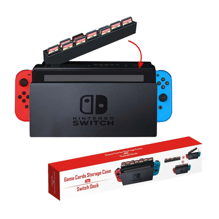 Игровые карты, коробка для хранения, подставка до 28 шт., игровые держатели для карт с кармашком для хранения карт, чехол для Ninetend Switch Dock
