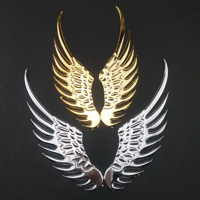 Металлические 3D Автомобильные наклейки с крыльями автомобильные аксессуары для