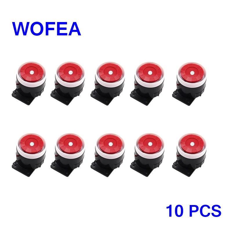 Wofea 10 шт. проводной сирена для сигнализации рог безопасности Siren Бесплатная