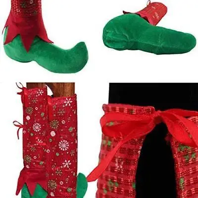 Set Of 1 Elf Hat Christmas Theme Chair Back Covers And Table Leg Xmas | Дом и сад