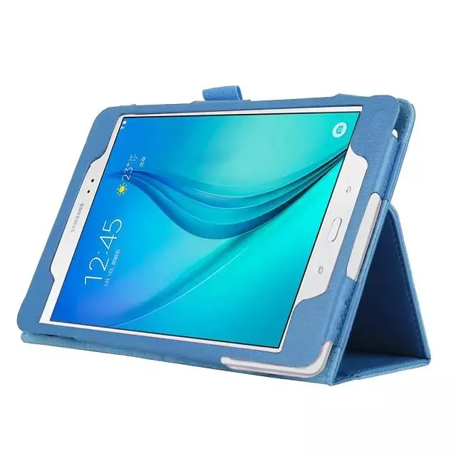 blue Чехол из ПУ кожи для samsung Galaxy Tab A 8,0 T350 T355 чехол-подставка с личи для samsung TabA 8,0 SM-T350 SM-T355 чехол s - Цвет: blue