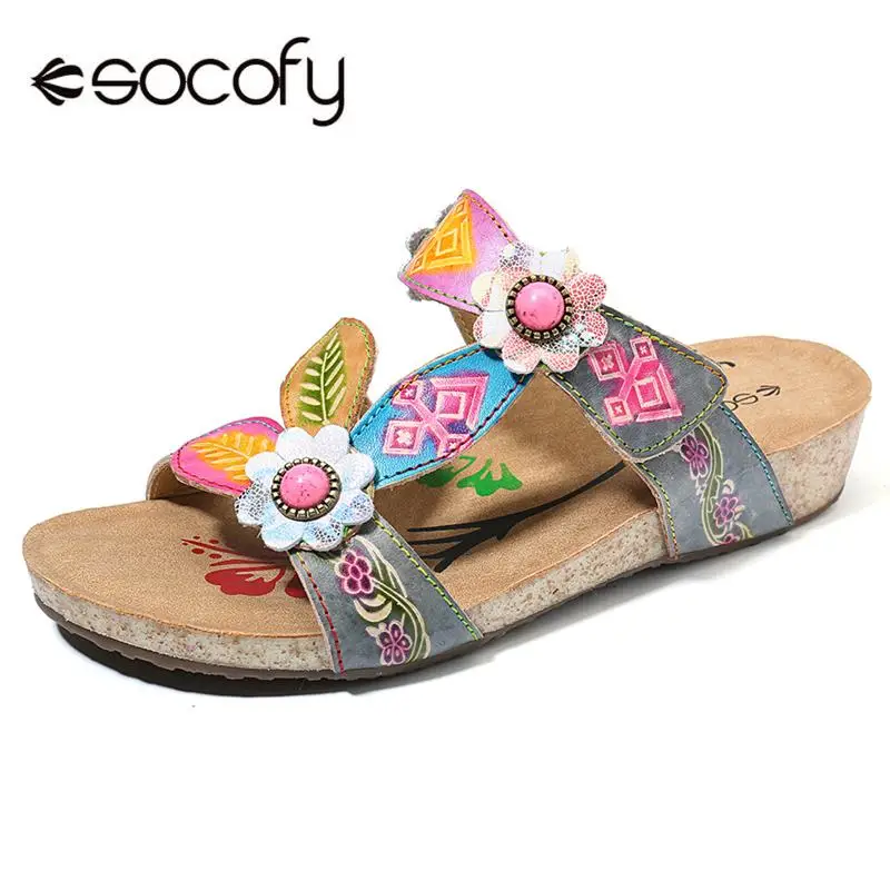 

Сандалии SOCOFY женские из натуральной кожи, цвет в ассортименте, 1 шт