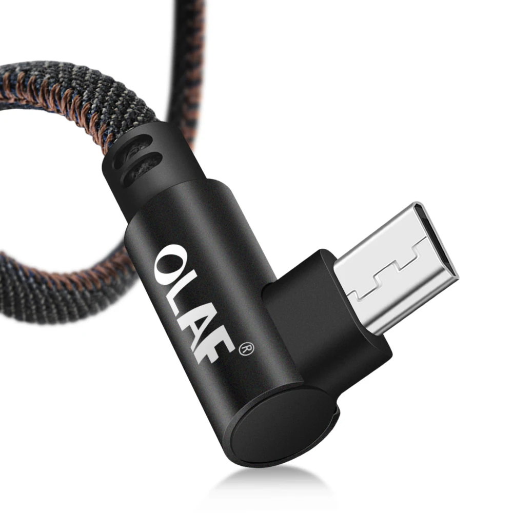 Олаф 90 градусов Micro USB кабель 2.4A Быстрая зарядка кабель для передачи данных Microusb кабель для samsung Xiaomi Android мобильный телефон кабель