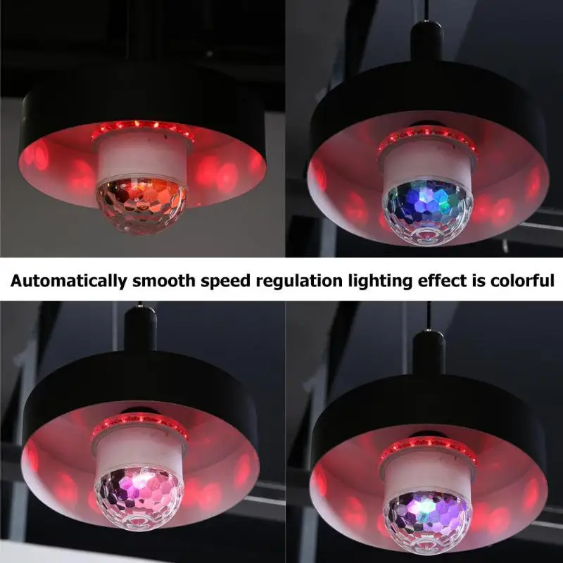 48LED E27 Красочный Bluetooth волшебный шар свет Солнце вращающийся умный сабвуфер