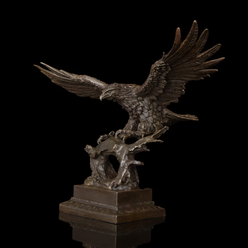 Arts Crafts Copper Durable Casting Bronze Flying Glede Vintage Brass Eagle Sculpture Statue With Base Hawk Figurin | Дом и сад