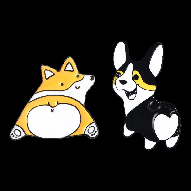Корги Сердце Собака встык булавки маковые Броши корги любовник эмаль нагрудные